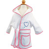 Monogramable Hooded Cover-up Robe, Pink with Heart - Robes - 1 - thumbnail