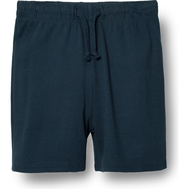 Ribbed Shorts, Navy - Shorts - 1