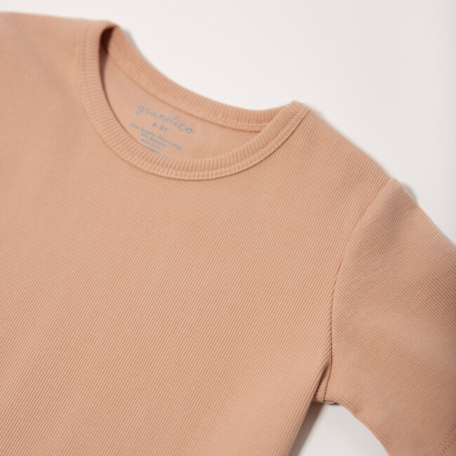 Ribbed Tee, Blush Pink - Tees - 4