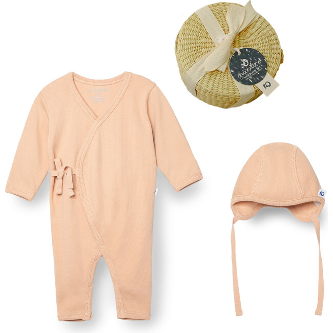 Ribbed Baby Basket Kit, Blush Pink - Mixed Apparel Set - 1