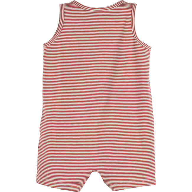 Enzo Shorts Romper, Dusty Red Stripe