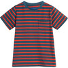Avery Striped Pocket Tee, Marine & Red Stripe - Shirts - 1 - thumbnail