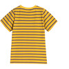 Avery Striped Pocket Tee, Mustard & Grey Stripe - Shirts - 3