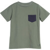 Avery Contrast Pocket Tee, Dusty Olive - Shirts - 1 - thumbnail