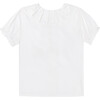 Lily Short Sleeve Ruffle Collar Blouse, White - Blouses - 2