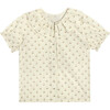 Lily Short Sleeve Ruffle Collar Blouse, Mini Pink Tulip - Blouses - 1 - thumbnail