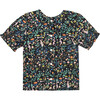 Lily Short Sleeve Ruffle Collar Blouse, Midnight Flowers & Rabbits - Blouses - 1 - thumbnail