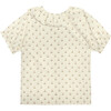 Lily Short Sleeve Ruffle Collar Blouse, Mini Pink Tulip - Blouses - 2