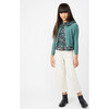 Lily Short Sleeve Ruffle Collar Blouse, Midnight Flowers & Rabbits - Blouses - 3