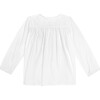 Sienna Long Sleeve Pleated Collar Blouse, White - Blouses - 2