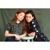 Lily Short Sleeve Ruffle Collar Blouse, Midnight Flowers & Rabbits - Blouses - 5