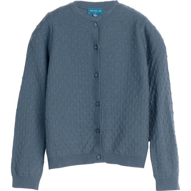 Karolina Knit Cardigan, Dusty Blue - Cardigans - 1