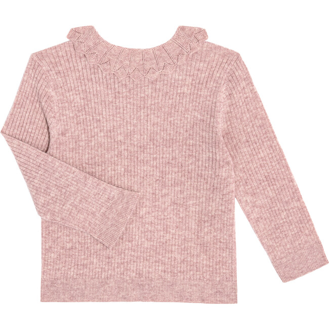 Quinn Lacey Collared Sweater, Dusty Rose - Sweaters - 1