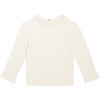 Quinn Lacey Collared Sweater, Cream - Sweaters - 2