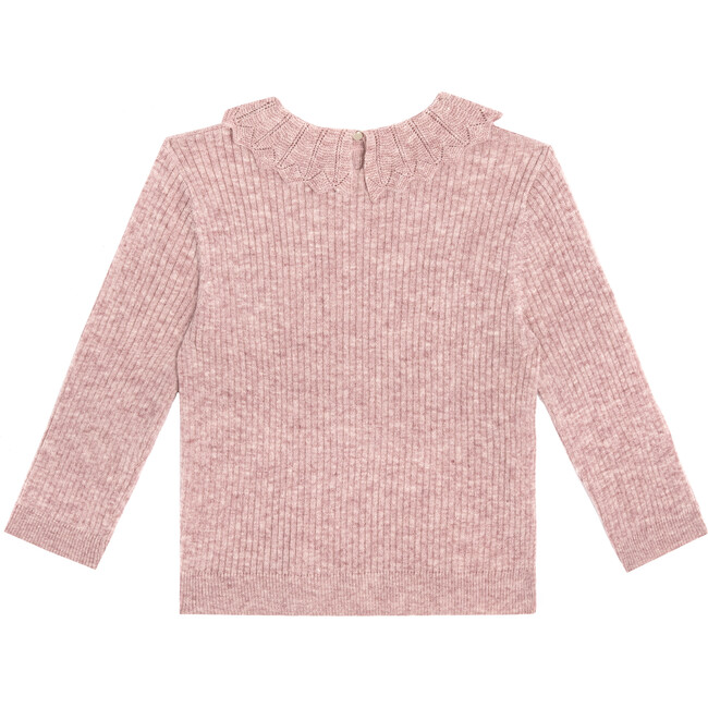 Quinn Lacey Collared Sweater, Dusty Rose - Sweaters - 2
