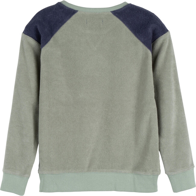River Terry Sweatshirt, Light Sage & Dusty Navy - Sweatshirts - 3