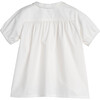 Stella Short Sleeve Pleated Collar Top, White - Shirts - 3