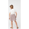 Stella Short Sleeve Pleated Collar Top, White - Shirts - 4