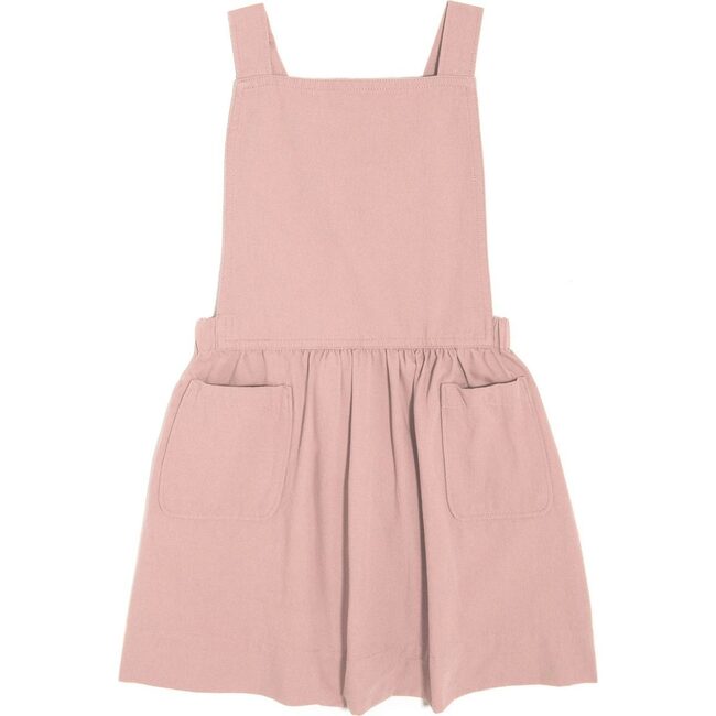 Millie Overall Dress, Blush Pink Twill - Play Dresses - 1