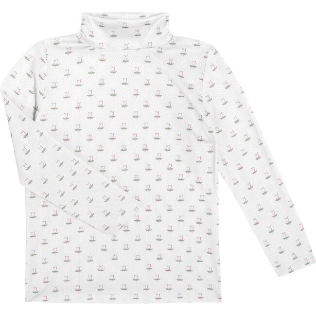 Livia Turtleneck, Mini Pink Tulips - Shirts - 1