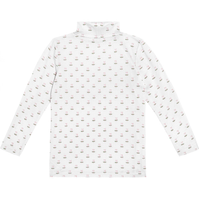 Livia Turtleneck, Mini Pink Tulips - Shirts - 2