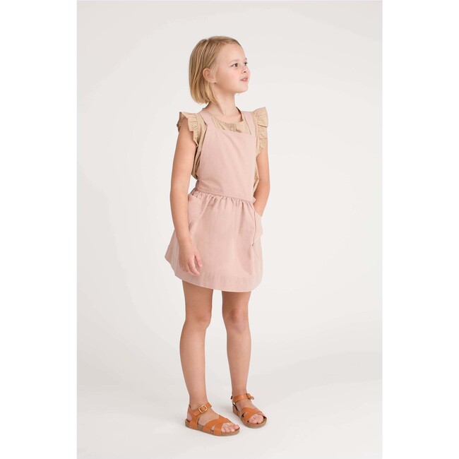 Millie Overall Dress, Blush Pink Twill - Play Dresses - 4