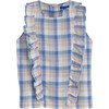 Koko Top, Blue Multi Check - Shirts - 1 - thumbnail