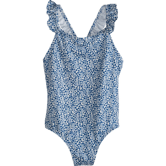 Sydney One Piece Swimsuit, Blue Ditsy Floral - One Pieces - 1