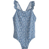 Sydney One Piece Swimsuit, Blue Ditsy Floral - One Pieces - 1 - thumbnail
