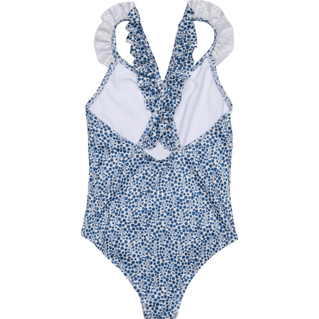 Sydney One Piece Swimsuit, Blue Ditsy Floral - One Pieces - 2
