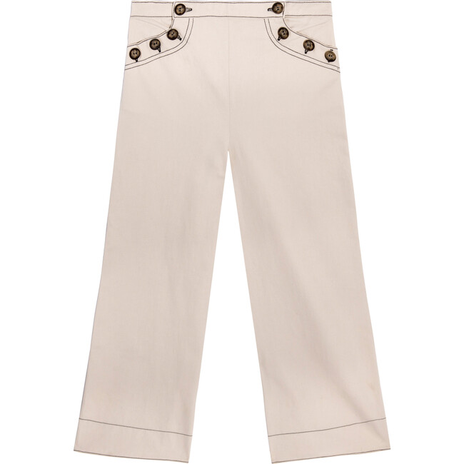Tess Sailor Pant, Ivory Twill - Pants - 1