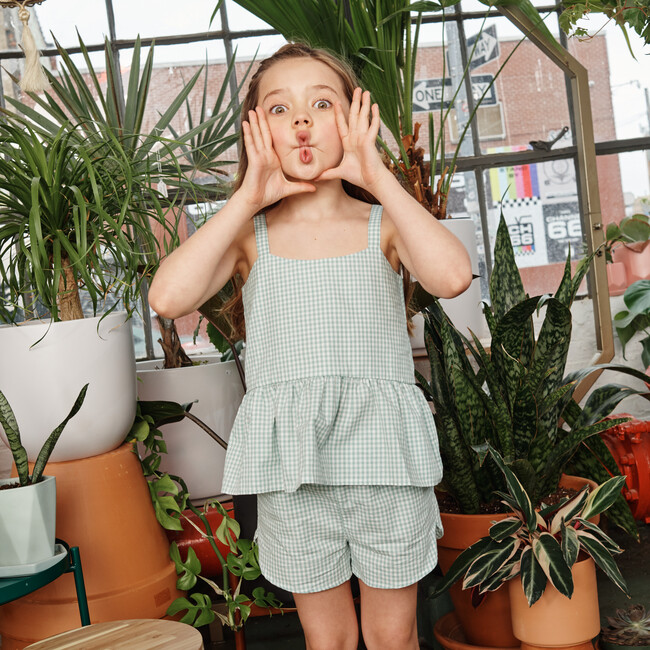 Catherine Short, Mini Sage Gingham - Shorts - 5