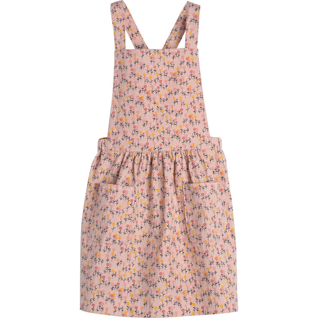 Millie Pinafore Dress, Pink Lollipop Flower - Dresses - 1