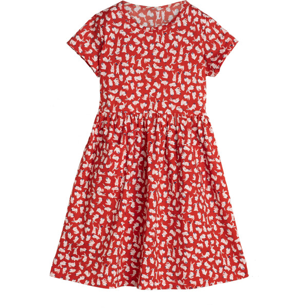 Pippa Jersey Dress, Red Scattered Bunnies - Maison Me Dresses | Maisonette