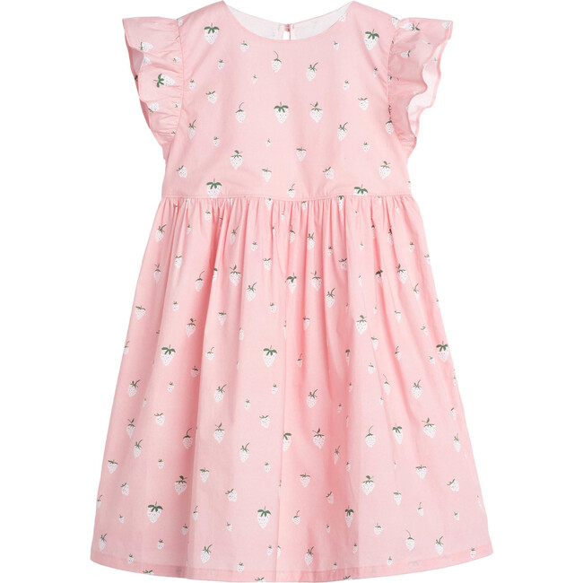 Lottie Dress, Pink Strawberries - Dresses - 1