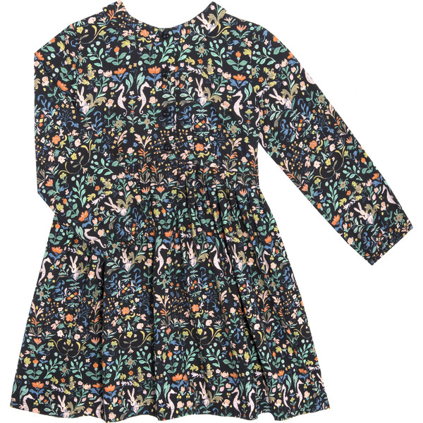 Emma Long Sleeve Collared Dress, Midnight Flowers & Rabbits - Maison Me ...