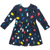 Marley Long Sleeve Jersey Dress, Navy Abstract Shapes - Dresses - 1 - thumbnail