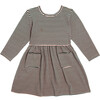 Marley Long Sleeve Jersey Dress, Blush & Green Stripe - Dresses - 1 - thumbnail