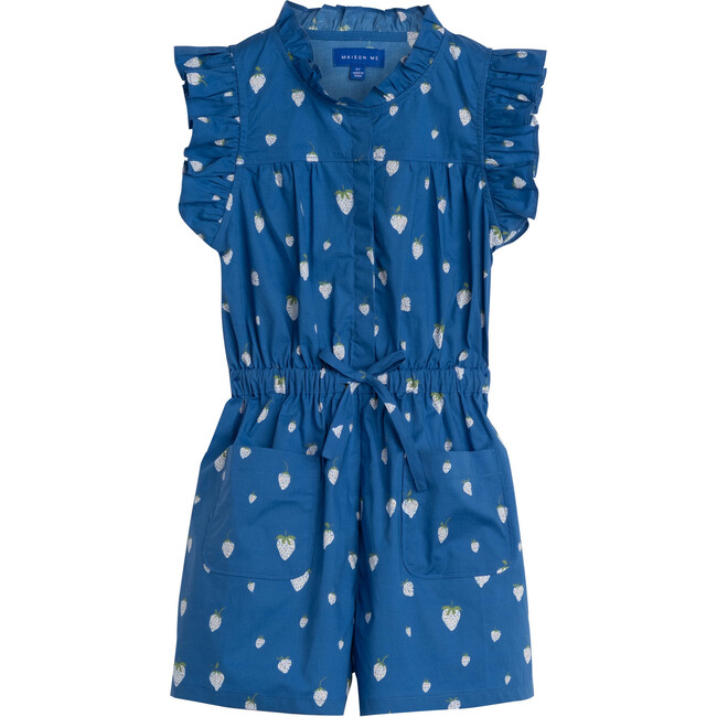 Maeve Romper, Blue Strawberries - Rompers - 1