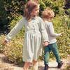 Emma Long Sleeve Collared Dress, Turquoise Blue Check - Dresses - 2