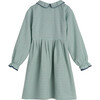Emma Long Sleeve Collared Dress, Turquoise Blue Check - Dresses - 3