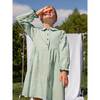 Emma Long Sleeve Collared Dress, Turquoise Blue Check - Dresses - 6