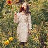 Emma Long Sleeve Collared Dress, White Lollipop Flower - Dresses - 4