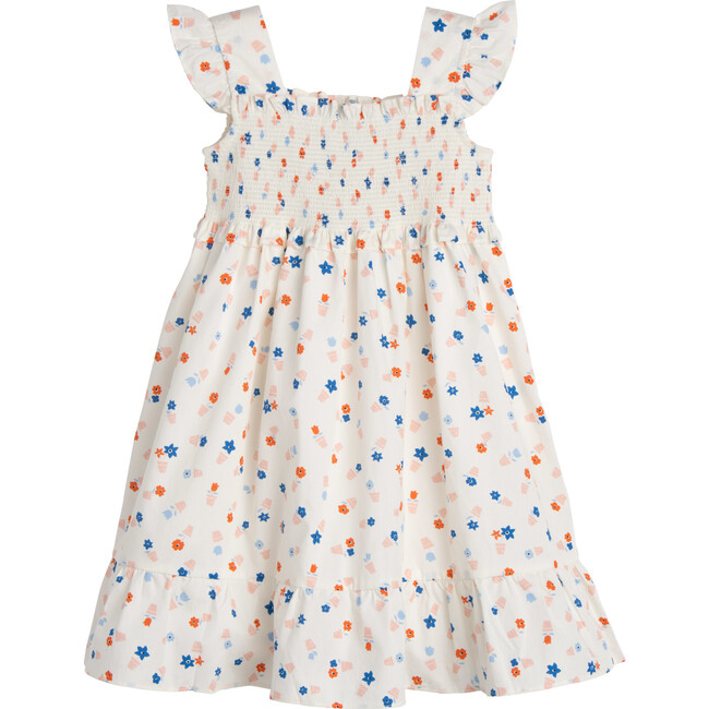 Daria Dress, White Flower Pots - Dresses - 1