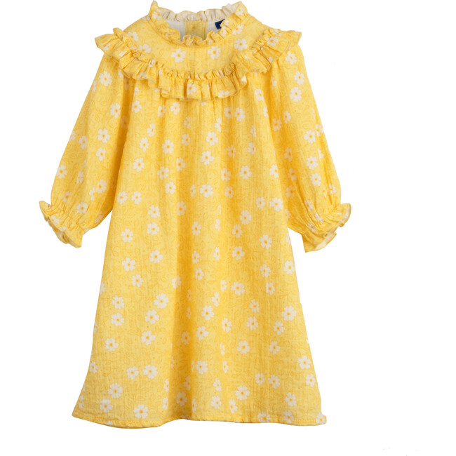 Cleo Dress, Sunshine Yellow Flower on Vine - Dresses - 1