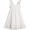 Mila Ruffle Tie Back Dress, Embroidered Cotton Voile - Dresses - 1 - thumbnail