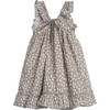 Mila Ruffle Tie Back Dress, Grey Scattered Bunnies - Dresses - 3