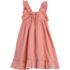Mila Ruffle Tie Back Dress, Coral Cotton Muslin - Dresses - 3