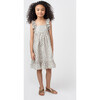 Mila Ruffle Tie Back Dress, Grey Scattered Bunnies - Dresses - 4