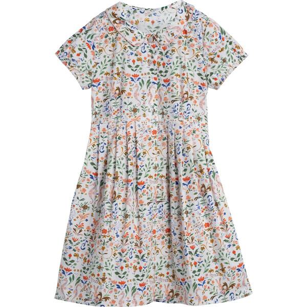 Emmalyn Short Sleeve Collared Dress, Flowers & Rabbits - Maison Me ...